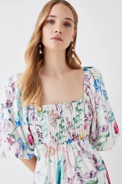 Coast The Collector Pleat Bust Midi Cotton Dress -Coast Sales Store bcc05772 white xl 2