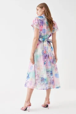 Coast Belted Organza Shirt Dress -Coast Sales Store bcc05784 multi xl 3