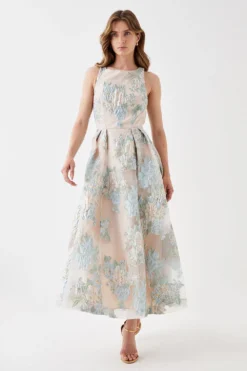 Coast Cross Back Jacquard Dress