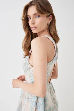 Coast Cross Back Jacquard Dress -Coast Sales Store bcc05826 cream xl 3