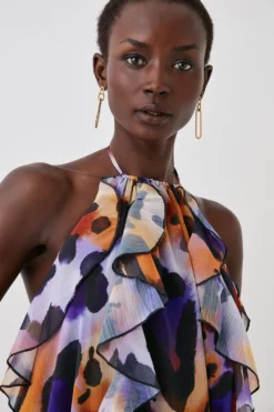 Coast Animal Print Ruffle Light Weight Maxi Dress -Coast Sales Store bcc05850 animal xl 3