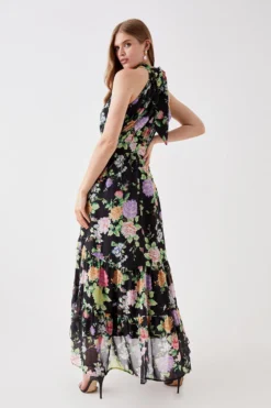 Coast Halter Neck Tiered Skirt Midi Dress -Coast Sales Store bcc05891 black xl 2