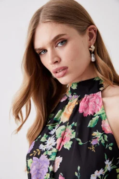 Coast Halter Neck Tiered Skirt Midi Dress -Coast Sales Store bcc05891 black xl 3