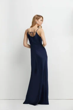 Coast Cowl Neck Tie Back Satin Bridesmaids Dress -Coast Sales Store bcc05906 navy xl 3 scaled