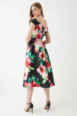 Coast Scuba Bardot Printed Midi Dress 6 Coast Scuba Bardot Printed Midi Dress -Coast Sales Store bcc05936 multi xl 2