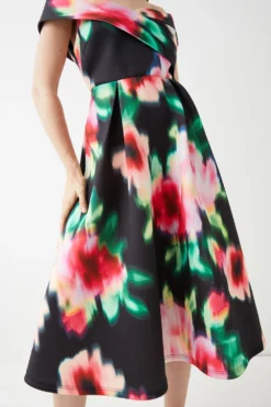 Coast Scuba Bardot Printed Midi Dress 7 Coast Scuba Bardot Printed Midi Dress -Coast Sales Store bcc05936 multi xl 3