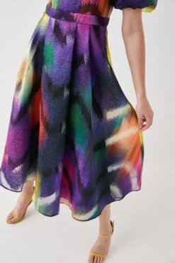 Coast Georgette Jacquard Puff Sleeve Midi Dress -Coast Sales Store bcc05954 multi xl 4