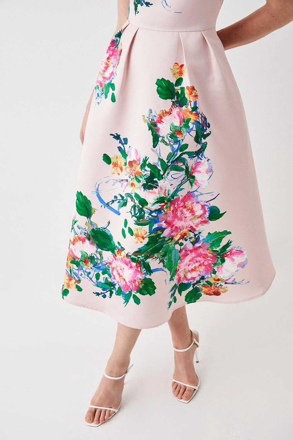 Coast Pleated Cap Sleeve Twill Midi Dress 2 Coast Pleated Cap Sleeve Twill Midi Dress - Image 2