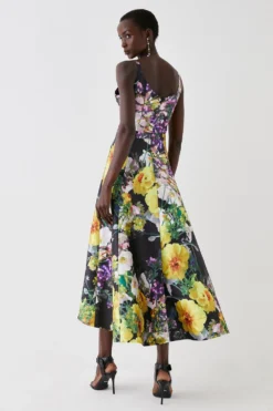 Coast Dip Hem Twill Dress With Curved Neck Line -Coast Sales Store bcc05960 floral xl 2